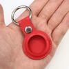 AirTag Case Leather [Red] Red AirTag Keychain Round Carabiner Cover