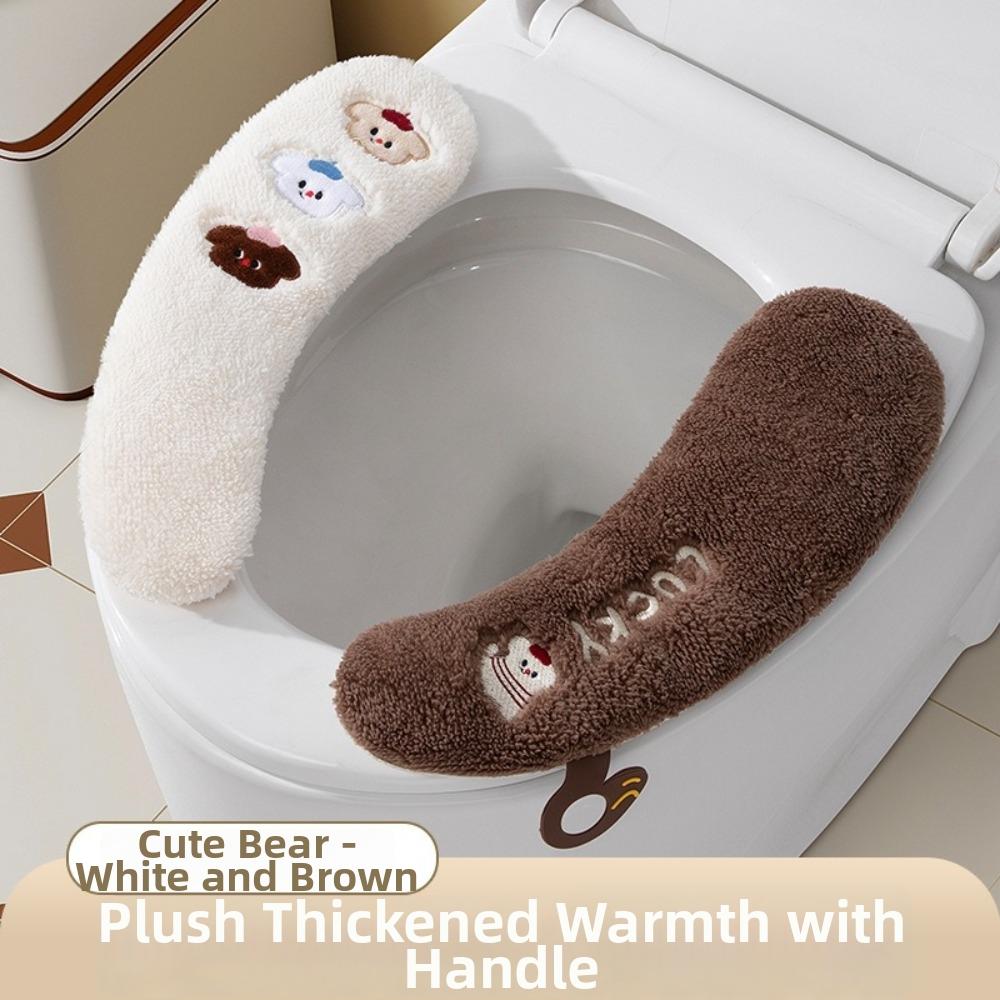 1set Thickened Toilet Seat Pad Adhesive Fixed Adhesive Toilet Mat Warm Toilet Cushion Winter