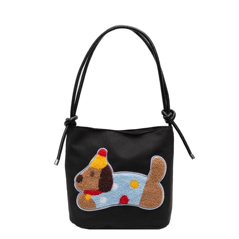 Trendy Midi Bucket Bag Chic Aesthetic Design Soft Canvas For Everyday Style