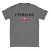 Men Flag of Denmark T Shirts  Cotton Clothing Leisure Short Sleeve Crew Neck Tees Plus Size TShirts