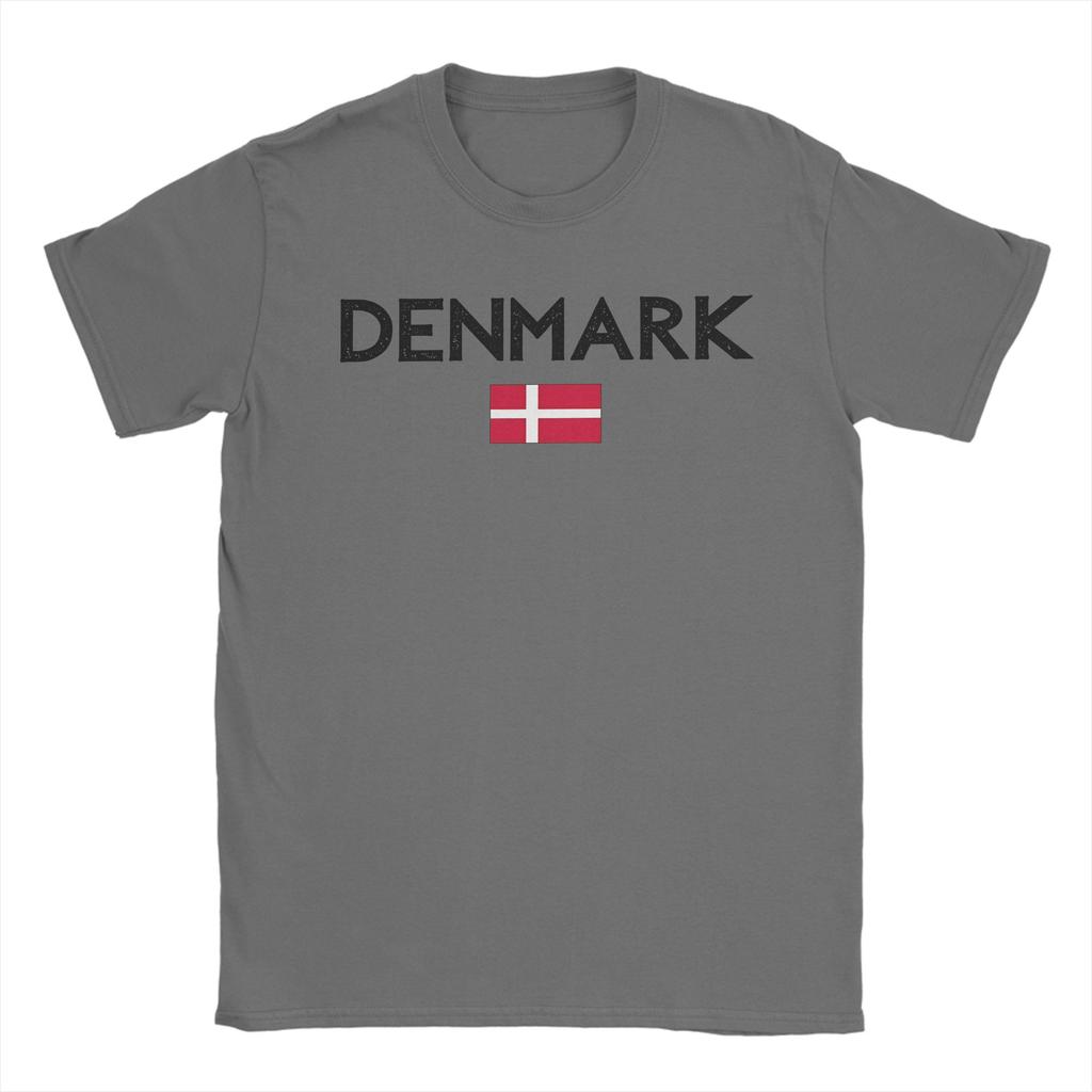 Men Flag of Denmark T Shirts Cotton Clothing Leisure Short Sleeve Crew Neck Tees Plus Size TShirts