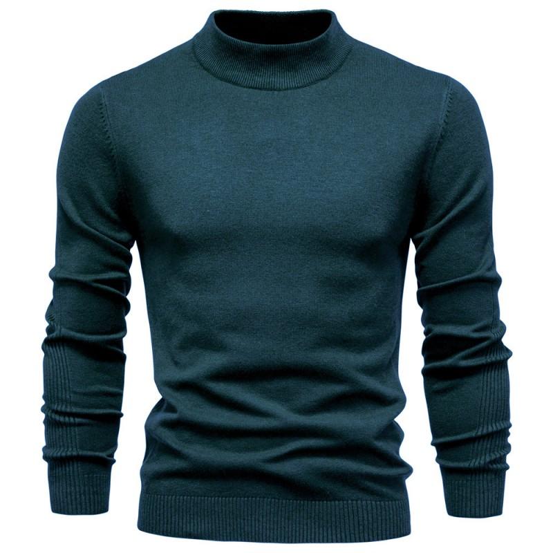 Mens Turtleneck Knit Sweater Casual Long Sleeve Pullover Fall Winter Slim Fit