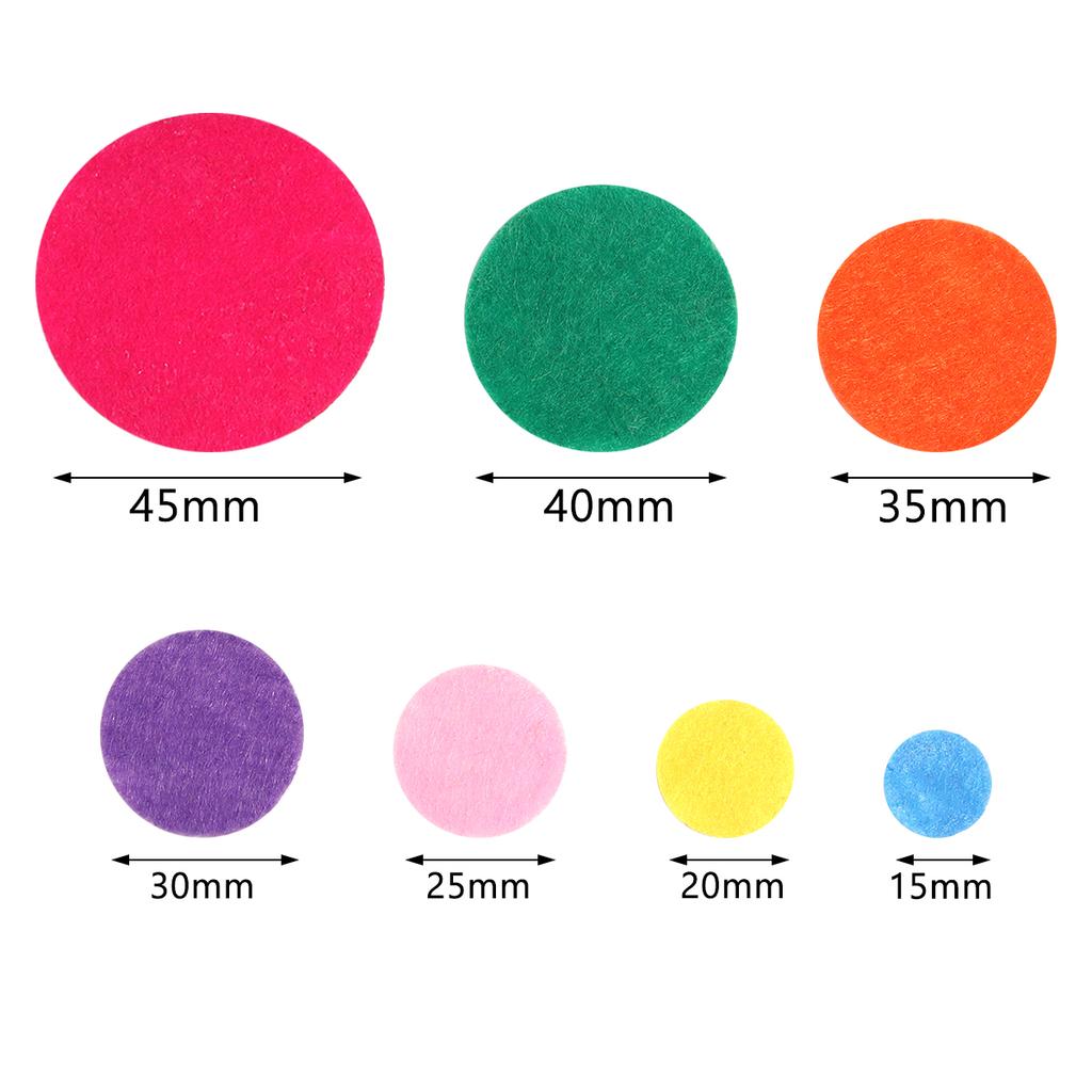 100-300pcs Round Non Woven Felt Circle Pads 15-45mm Colorful Fabric Patches Dots Appliques For DIY Scrapbook Handicrafts Decor