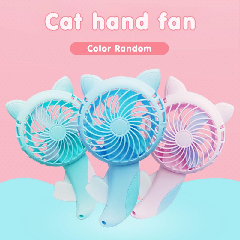 3-Farben Tragbarer Handventilator, Handgedrückter Fächer, Mini-Tragbarer Ventilator, Batteriefrei, Niedlicher Heimventilator, Kühlender Cartoon-Handventilator