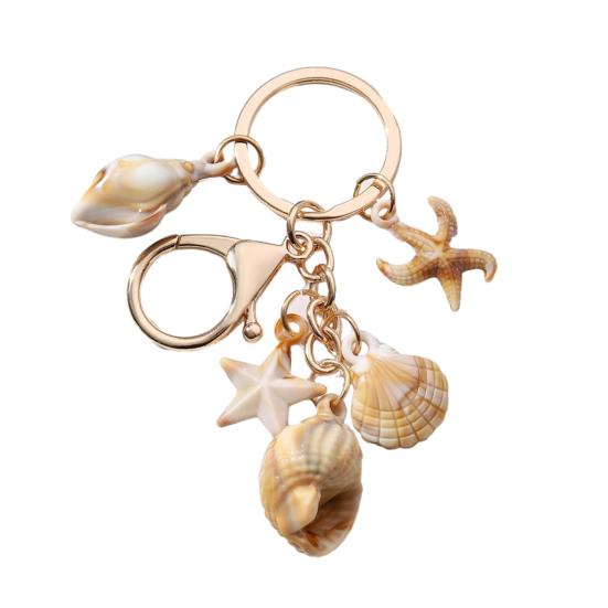 Beach Keychain Pendant Imitation Shell Conch Starfish Design Handbag Pendant Keyring Bag Charm Wallet Accessory