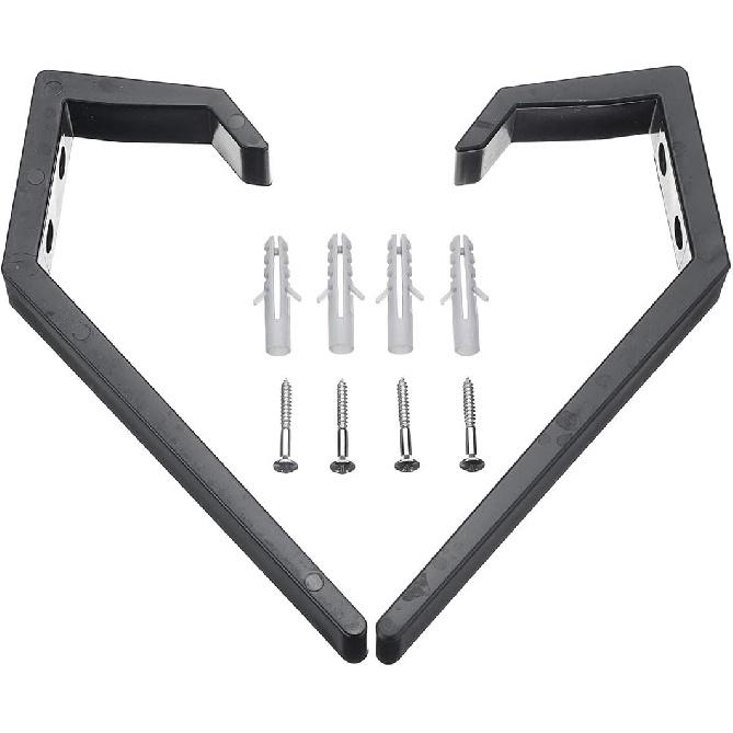 2PCS Helmet Holders Plastic Hanging Hooks Wall Mounted Hangers Hat Glove Bag Shoe Clothes Rack-Black