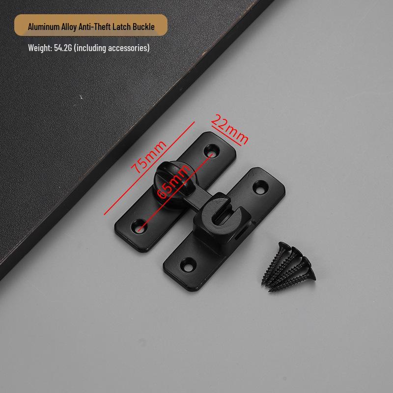 Solid Aluminum Multi-Angle No-Drill Anti-Theft Door Latch Bolt
