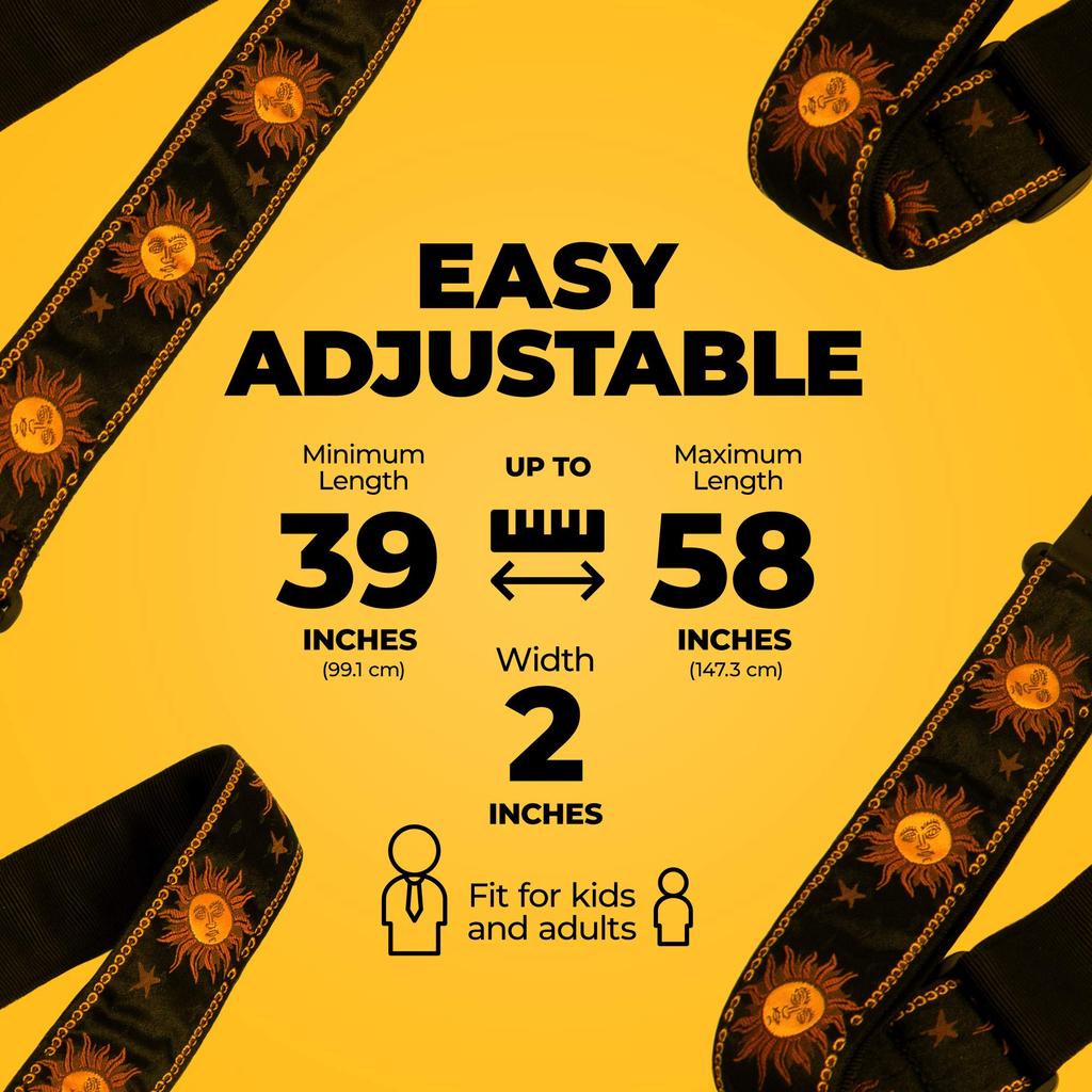 P Leathers Jacquard Guitar Black Perri's Ltd. TWS-7008 Strap,