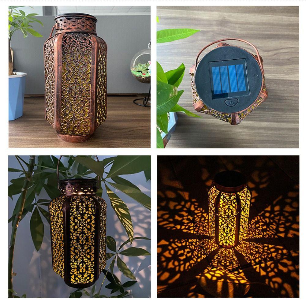 Retro Solar Hanging Lantern with Handle Atmosphere Lamp Garden  Landscape Led Solar Light  Outdoor