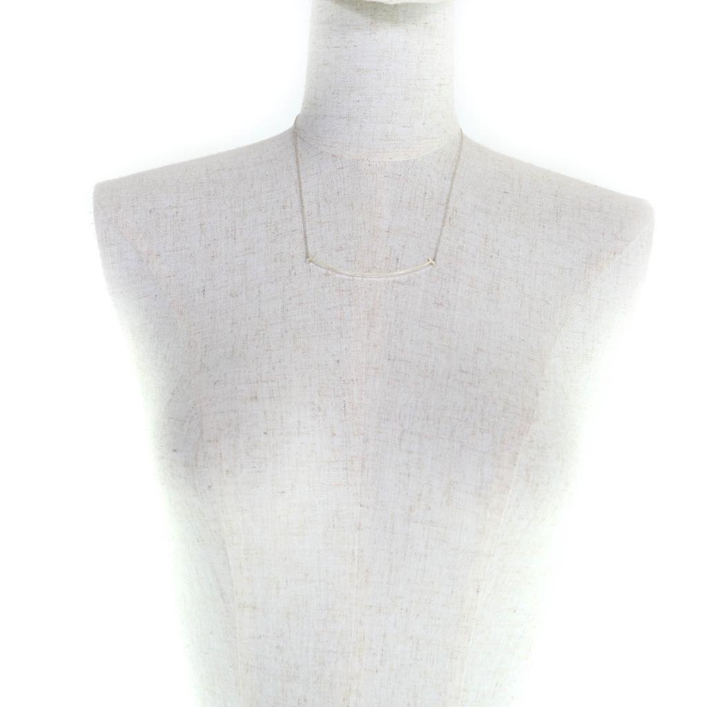 Great TIFFANY&Co. Necklace T Smile Large Pendant Silver AG925 Women Used