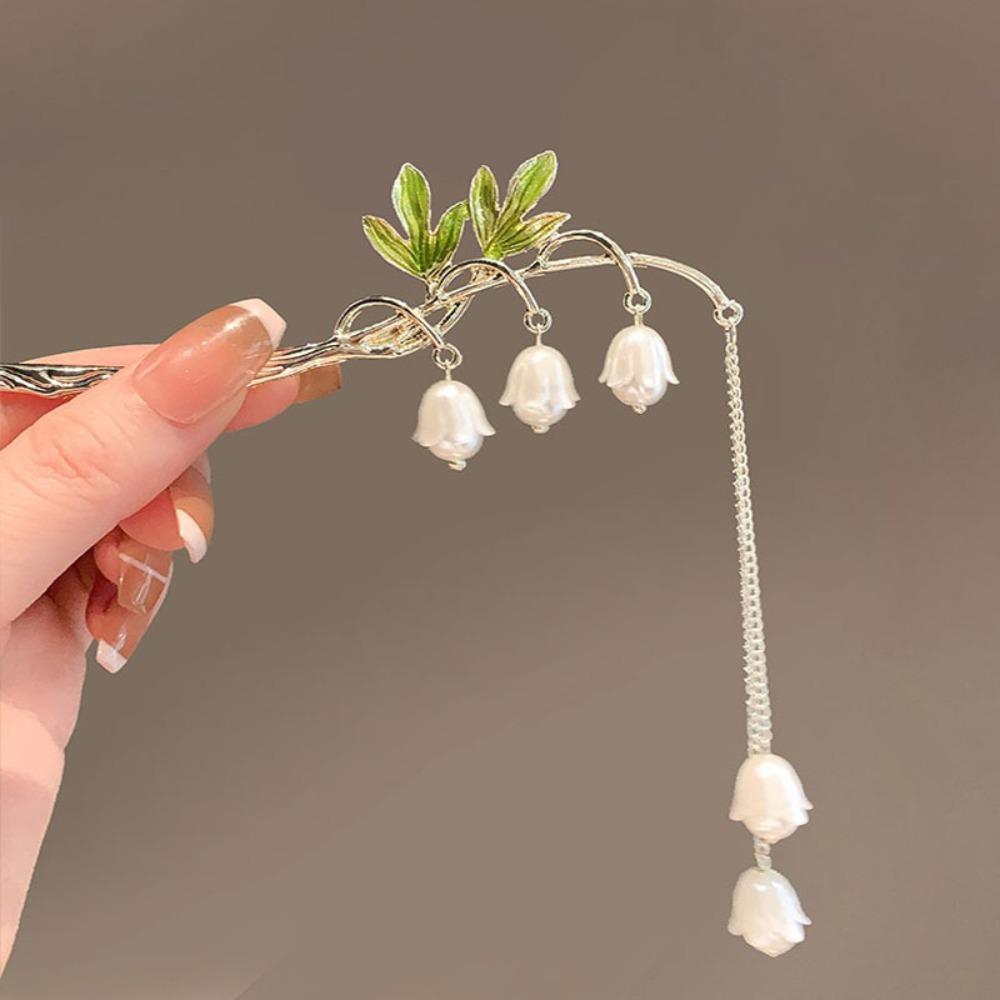 

Hair Stick Korean Style Hair Fork Elegant Ponytail Hair Accessories Bell Orchid Flower Hairpin