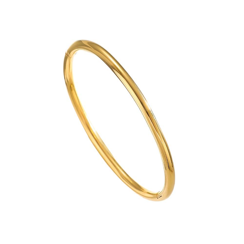 New H Fashion Stainless Steel Light Luxury Double T Open Spring Clasp Women's Bracelet