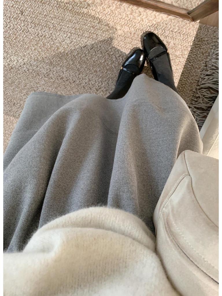 Elegant High-Waist Wool Blend A-Line Skirt - Autumn/Winter Classic