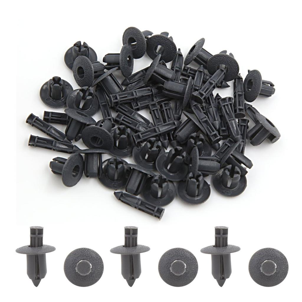 uxcell Clip/Rivet/Zipper 8mm Hole Push Type Gray 30 Pieces