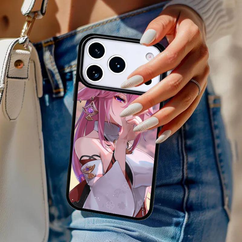 Genshin Impact Yae Miko Phone Case For iPhone 17 Air 14 15 13 12 Max Cover For Apple 14 15 16 16e 11 Pro Max Plus Coque