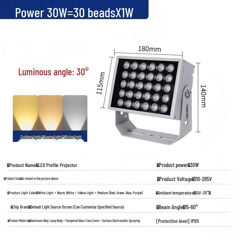 LED Floodlight Outdoor Waterproof Spotlight for Wall, Pillar, or Tree