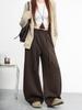 Premium Women's Cotton Wide-Leg Drawstring Pants - Versatile Fall/Winter Casual Wear