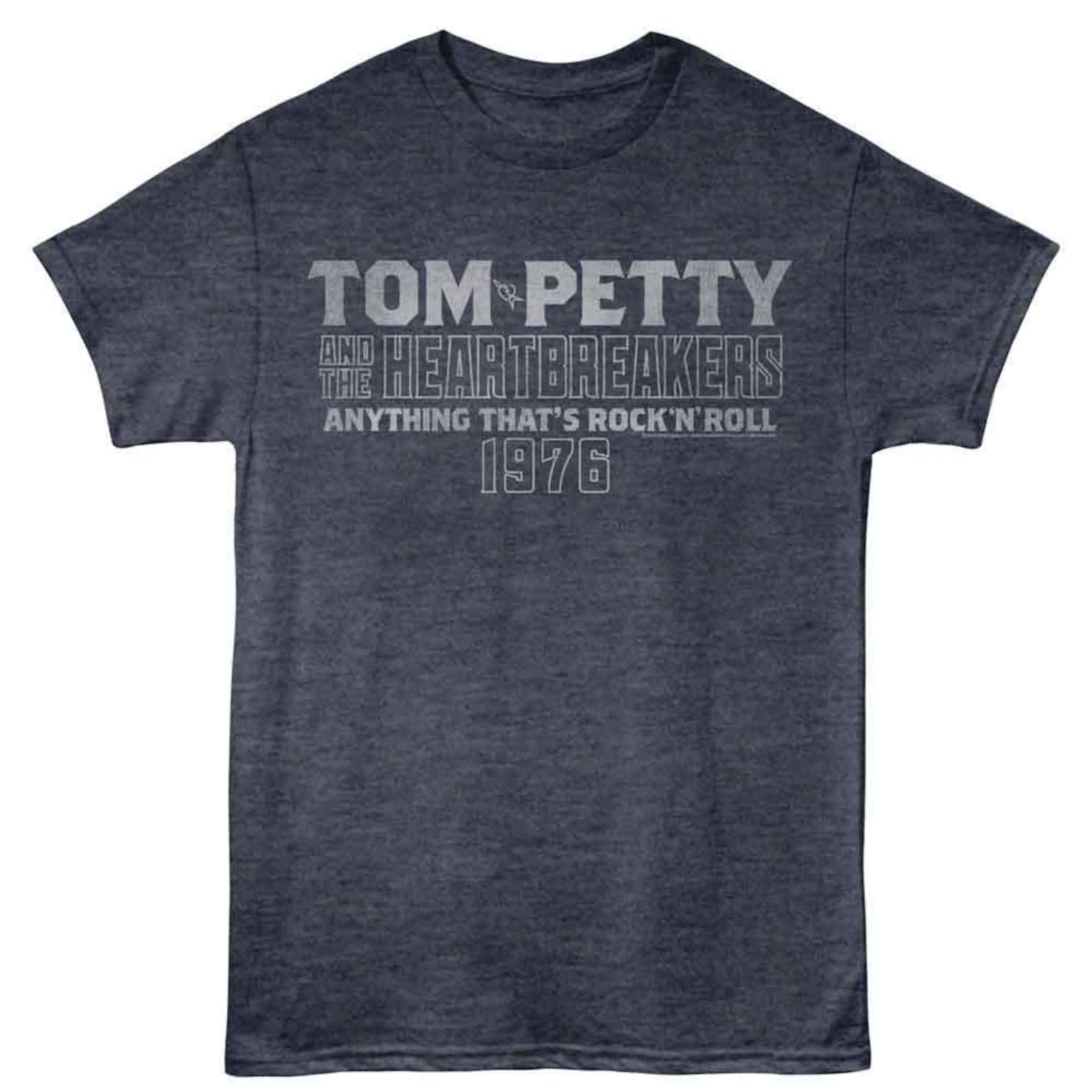 Tom Petty Stacked Text Navy Heather T-Shirt 4XL