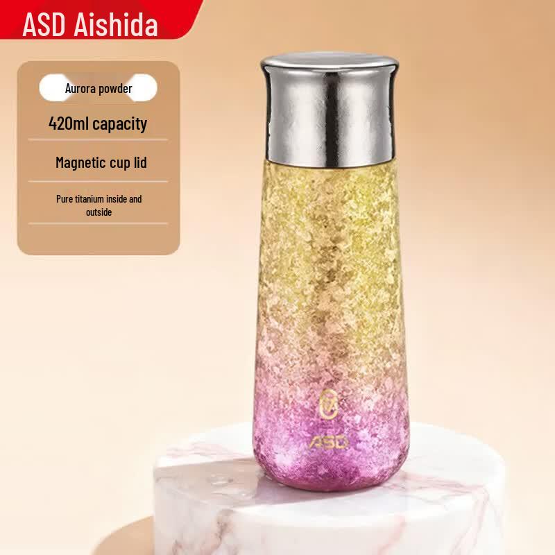 ASD Pure Titanium Insulated Tea Infuser Bottle with Magnetic Lid