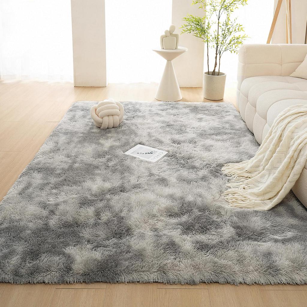 AYO Shag Memory Foam Living Room Nordic All Season Rug, Carpet, Rug, Thick, Washable, Rug, Rug, Style, Fluffy, Non-Slip, (Light Gray, 120160cm)
