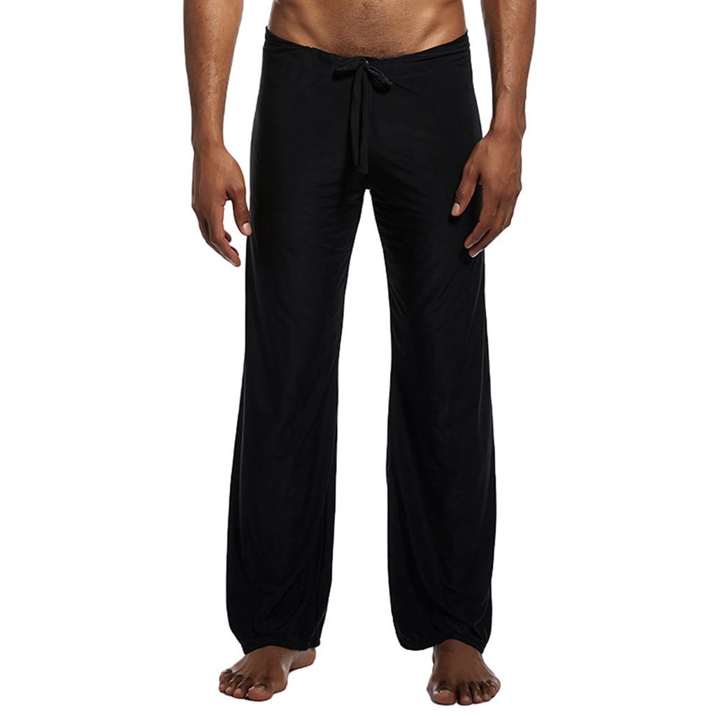 Men's Solid Color Loose Wide Leg Home Pants Pajama Pants Men's Casual Fashion Yoga Pants