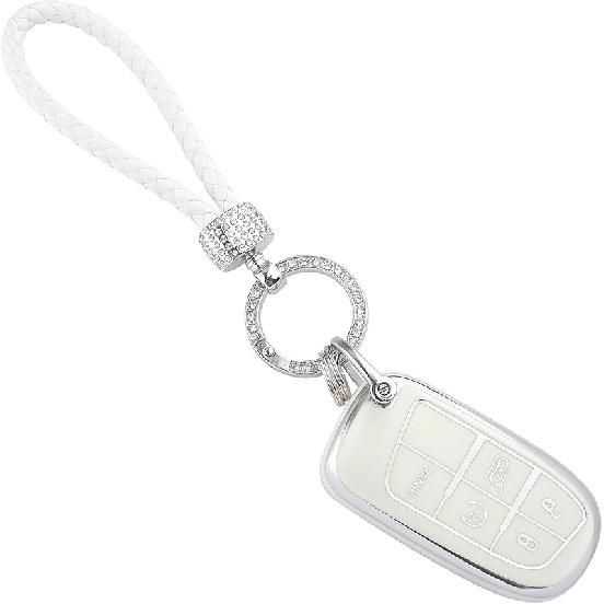 Bling Car Key Fob Cover Compatible With 5 Button,TPU Key Fob Case With Keychain,Car Accessories Key Fob Protector(For Chevroiet 5)