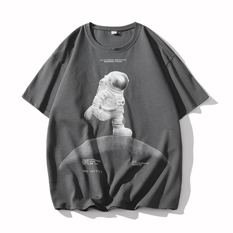 

Мужская футболка с коротким рукавом, свободная летняя хлопковая футболка, футболка с коротким рукавом XXXXL шифер серый