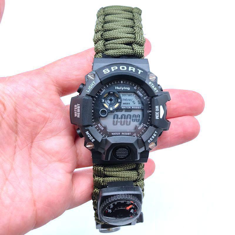 Corda per ombrello orologio impermeabile multifunzione sopravvivenza all'aperto Braccialetto corda per ombrello regolabile orologio avventura campeggio all'aperto