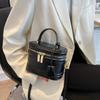 Square PU Leather Shoulder Bags for Women  Elegant Retro Mini Cell Phone Bags  Bucket Bag  Texture