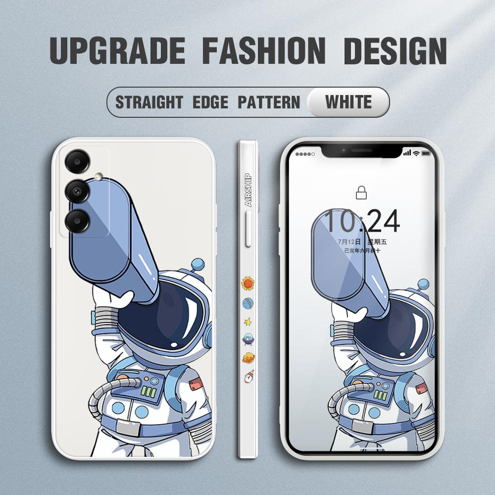 

Чехол для телефона с мультяшным астронавтом для Redmi Xiaomi POCO Note 10 Pro 9 9A 9T 10C 8 7 11 Lite 5G X3 M3 с квадратным краем, мягкий защитный чехол для камеры Xiaomi Poco X4 GT белый