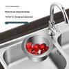 Swan Stainless Steel Sink Drain Basket with Hanging Rack for Dry/Wet Separation and Vegetable Washing.