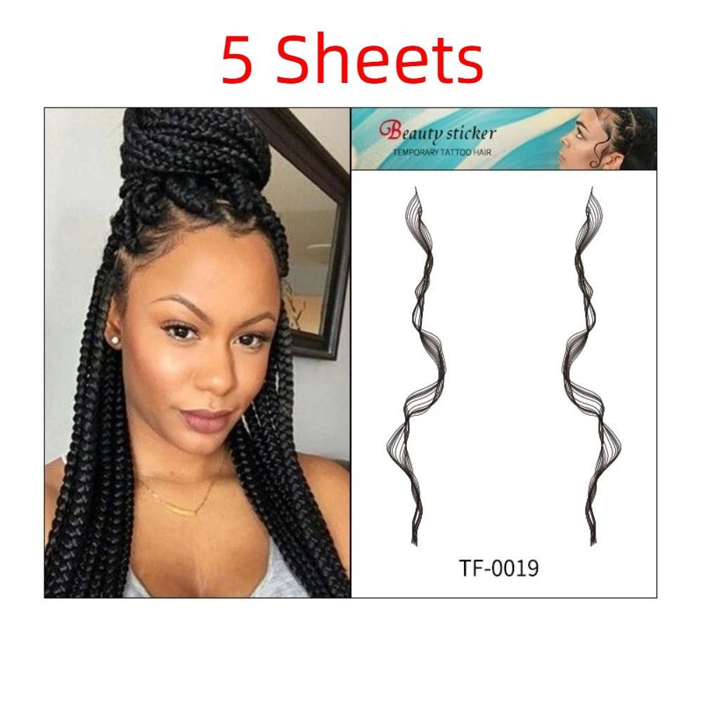 

Waterproof Hair Edges Temporary Tattoos Long Lasting Bangs Stickers Hairline Stickers Makeup Style 1