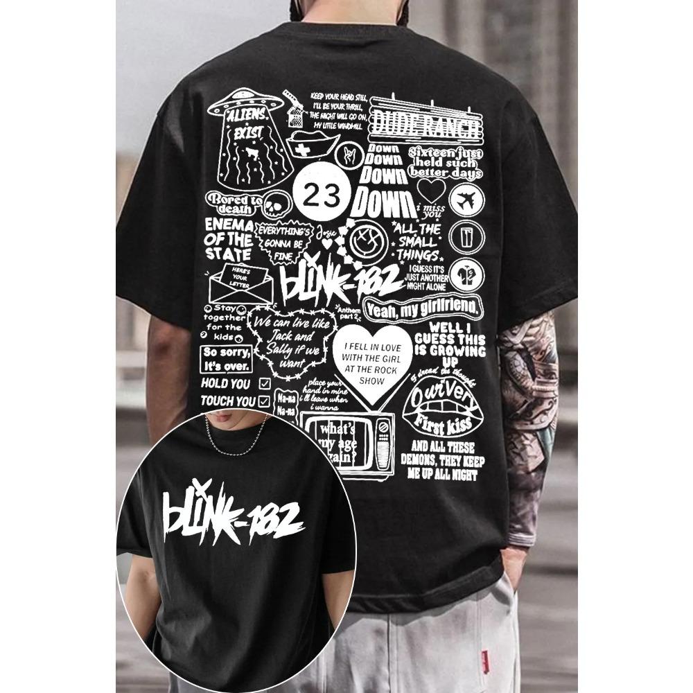 Fashion Band TShirt Mens Womens Cotton Tees Summer Casual Short Sleeve Round Neck Clothing Loose Top S