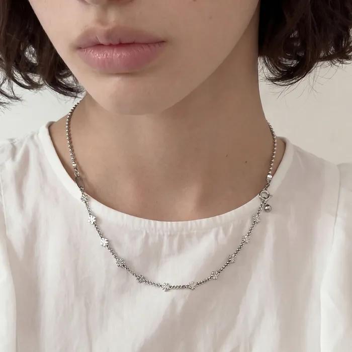 Surgical Steel Floral Object Ball Chain Necklace