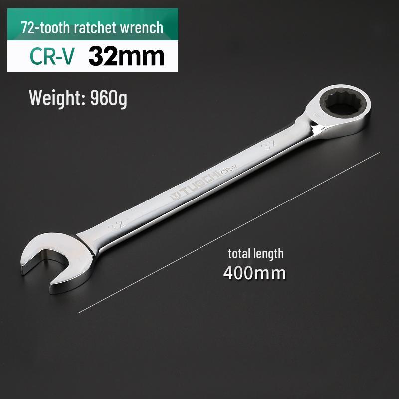 Ratchet Dual-Ended Wrench Set with Flower Opening for Labor-Saving Quick Fastening - Automatic Repair Tool
