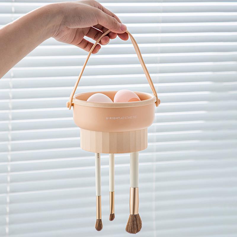 Makeup Brush Cleaning Bowl Beauty Egg Cleaning Tool Storage Set Brush Powder Puff Dry Cleaning Silicone Drying Shelf