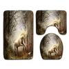 Unicorn Bathroom Floor Mat Toilet Three-Piece Set
