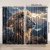 2pcs   Spring Summer Curtains Lion Sheer Curtains Versatile Polyester Festive Ldeal for Bedroom Living Room Study Room Office