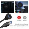 USB 3.0 Male To Female Port Circular Flush Panel Mount Extension Cable for Car Truck Boat Motorcycle Dashboard 1M Waterproof Wir