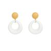 Dopamine Contrast Color Circle Earrings Women's Design Circle Stud Earrings Exaggerated Ears
