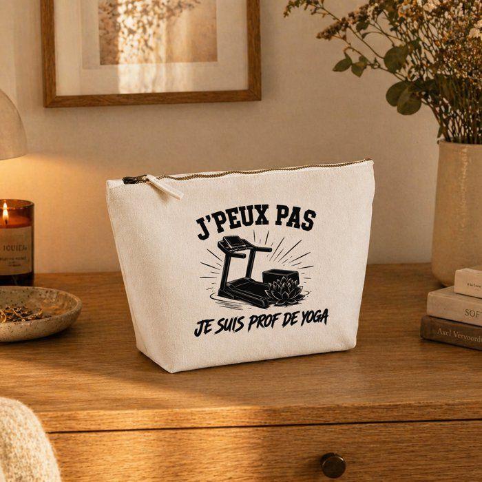Trousse de toilette - PLANETEE - J'peux pas minimaliste - Beige - 100% coton - 3 L, zip métal