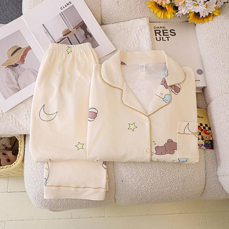 2025 Teddy Bear Velvet Pajama Set for Women - Long Sleeve Homewear, Spring/Autumn Style