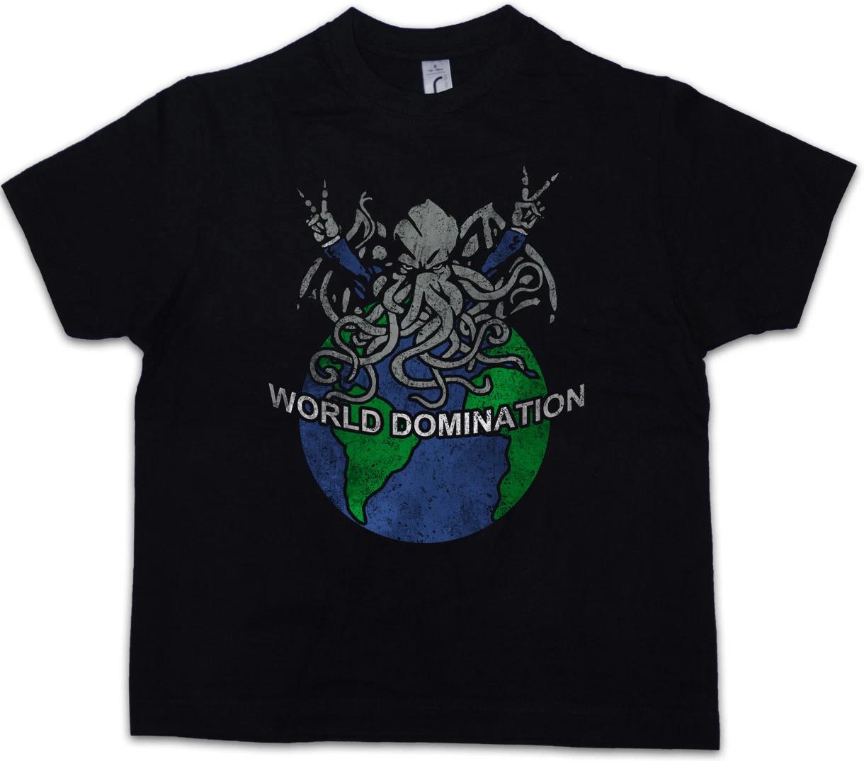 CTHULHU WORLD DOMINATION Kids Boys kids boys T-Shirt Horror Arkham Miskatonic Lovecraft 100