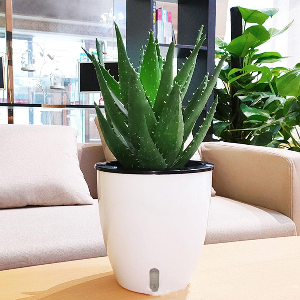 White Eco-friendly Self Watering Plant Pot For Enhancing Gardens Beauty Flower Pots Plant Pots