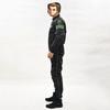 Mens All-Season Motorcycle Riding Jacket Windproof Crash-Resistant Biker Gear Black Full Set