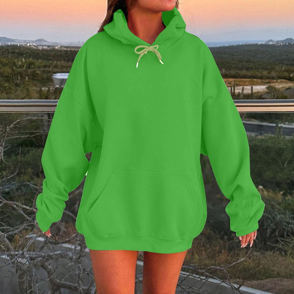 Women's Long Sleeve Oversized  Oversized Drop Shoulder Sleeves Women's Hooded Plush Sweatshirt