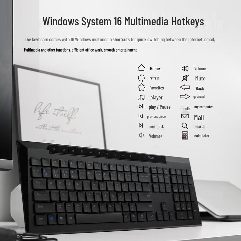 Rapoo 8200G Multi-mode Wireless Keyboard and Mouse Combo