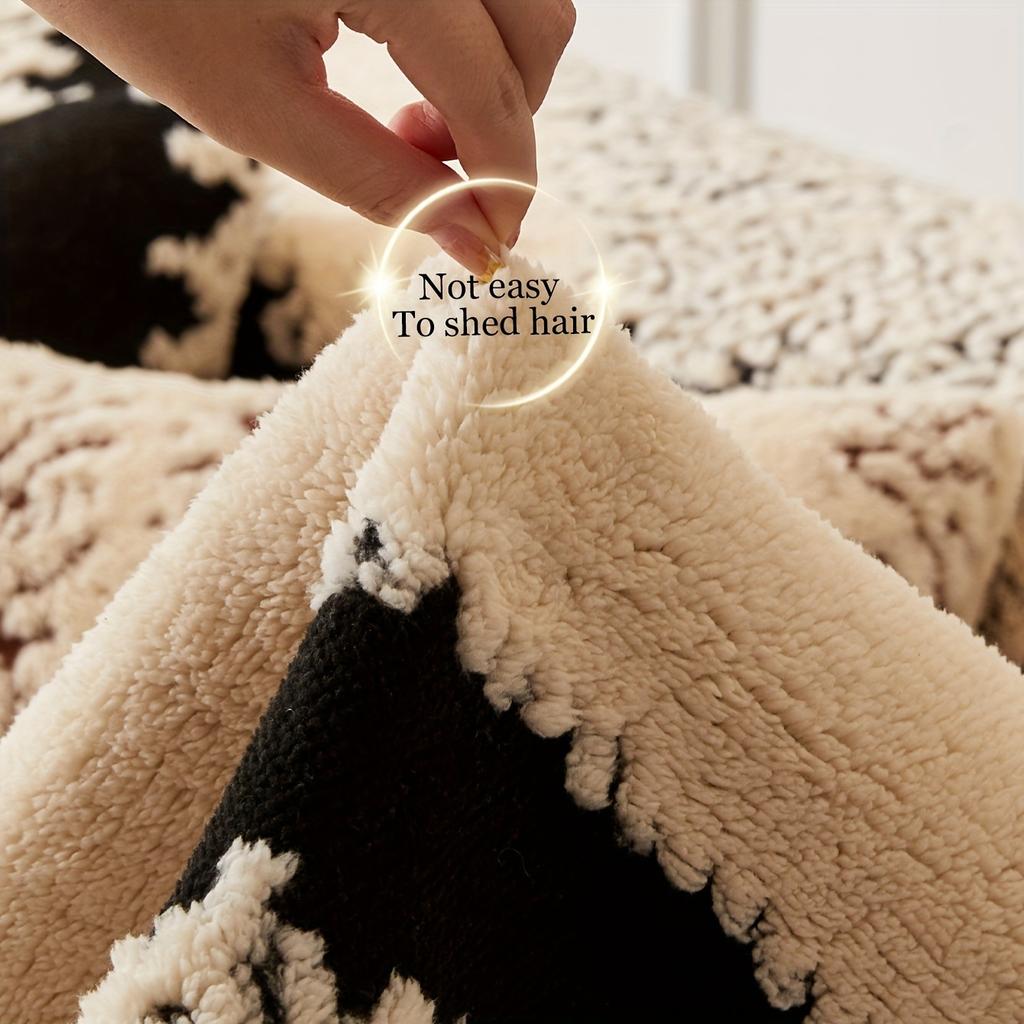 Special Plush Sofa Cushion Autumn And Winter  New Thickened Non-Slip Seat Cushion Light Luxury Thermal Cover Blanket