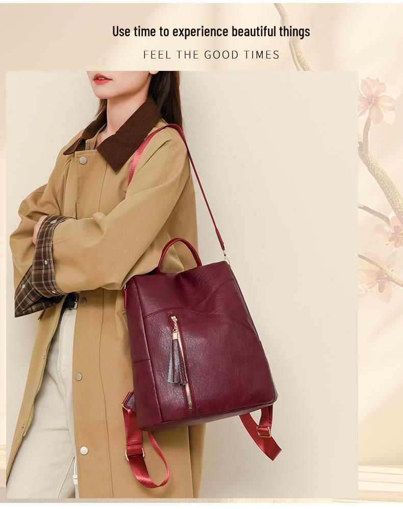 2025 Women's Simple Patchwork Anti-theft Outdoor Travel & Multifunctional Student Backpack