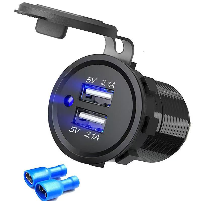 Dual Port PD Fast Car & Motorcycle Charger Adapter 12-24V